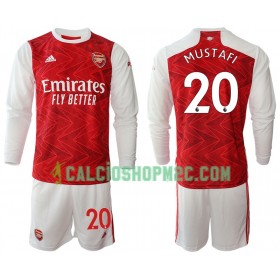 Arsenal Shkodran Mustafi 20 Bambino Maglia Prima 2020/2021 Manica Lunga (+ Pantaloncini)